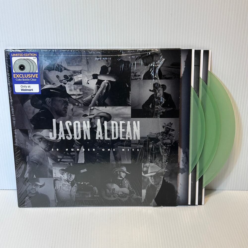 Vinyl Jason Aldean 30 Number One Hits 3 LP Walmart Ex Coke Bottle Clear Open